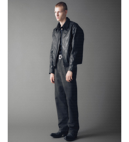 WESTON CRINKLED LEATHER JACKET BLACK