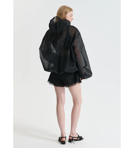 CBSHILA HOODIE WINDFLOWER EMB BLACK