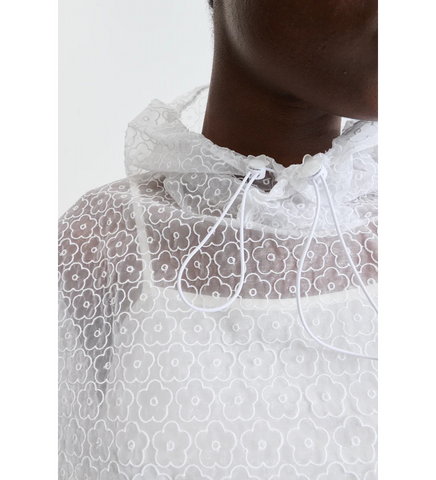 CBSHILA HOODIE WINDFLOWER EMB WHITE