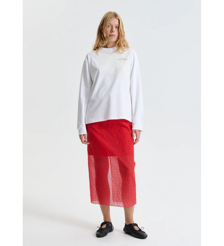 CBDONNA SKIRT WINDFLOWER EMB RED
