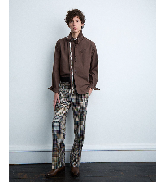 SCARF SHIRT V1 CHOCOLATE BROWN