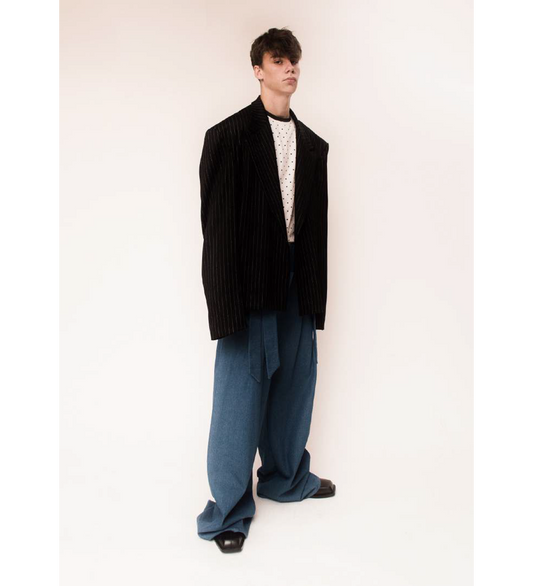 BOW LOUNGE SWEATPANTS DENIM BLUE