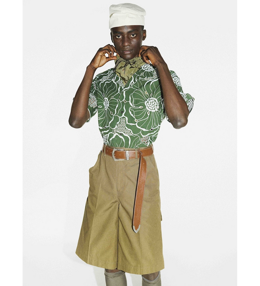 BUCKLE WIDE BELT BROWN