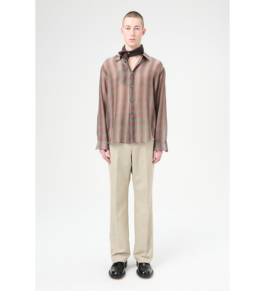 BEYOND SHIRT SCREEN CHECK SHEER COTTON SILK