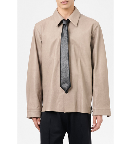 TIE BLACK REAL FAKE LEATHER