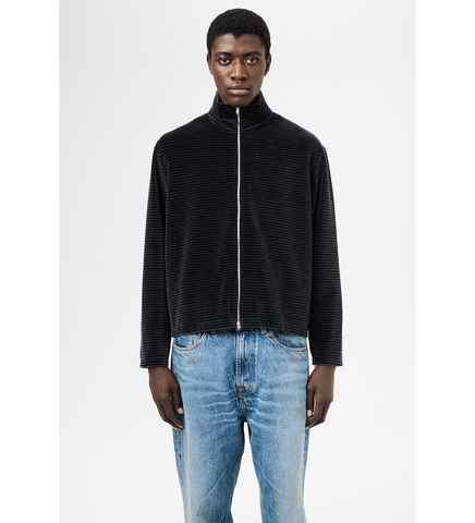 SHRUNKEN FULLZIP POLO PHANTOM STRIPE VELOUR