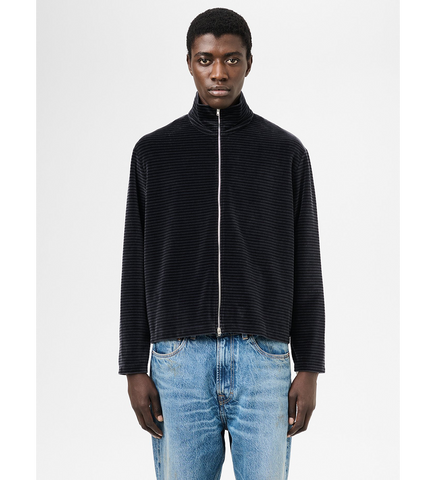 SHRUNKEN FULLZIP POLO PHANTOM STRIPE VELOUR