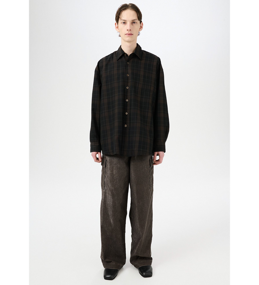 BORROWED SHIRT BLACK SHEER SHADOW CHECK