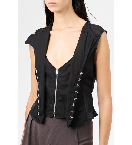 CORSET VEST BLACK ALL DAY POPLIN