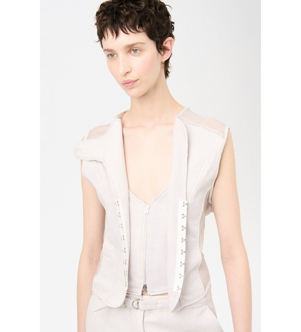 CORSET VEST DUST BUNNY DISRUPTED SATEEN