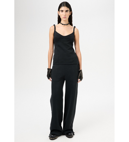 CAMI TANK WASHED BLACK ATHLETIC RIB