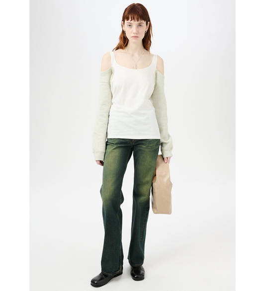 CARDIGAN TANK TELLOW TINT MELANGE FLEECE