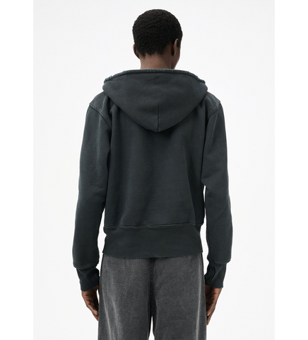 RELIC HOOD PIGMENT BLACK HEFTY FLEECE
