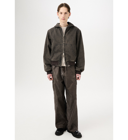BANK JACKET BLACK COATED WASH