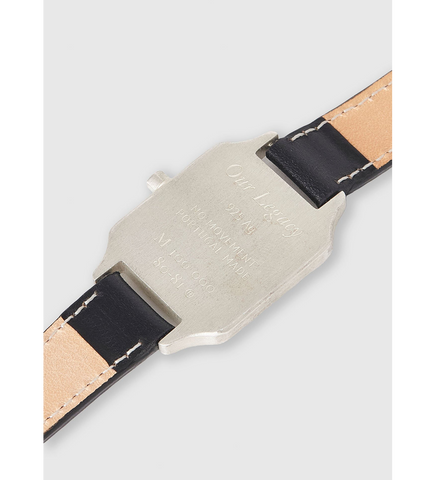 NO TIME WATCH STERLING SILVER BLACK STRAP