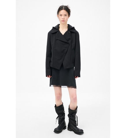 VEILED JACKET ONYX BLACK TECH SATEEN