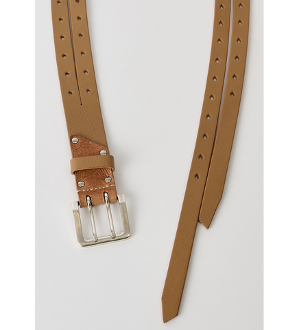 SPLIT BELT OILY SAND LEATHER