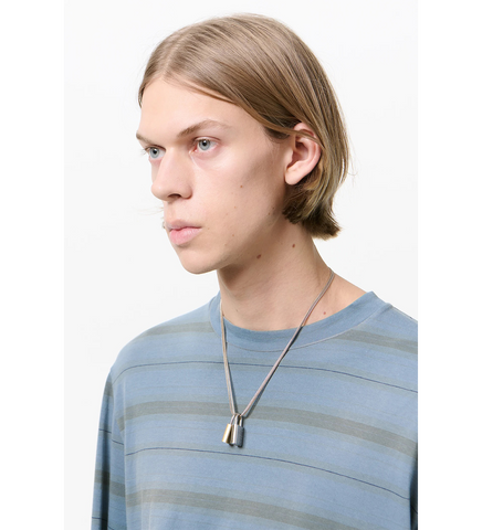 RIDDLE NECKLACE BRASS AND NICKLE PADLOCK