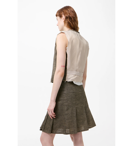 BASE WAISTCOAT DEEP HUSK SOFT GRAIN WEAVE