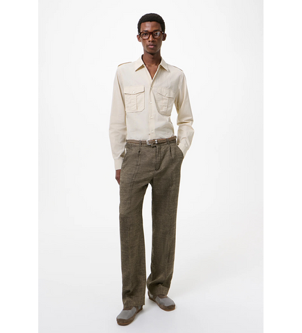 SLACK TROUSER DEEP HUSK SOFT GRAIN WEAVE