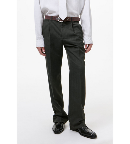 SLACK TROUSER SHARK PINSTRIPE HERRINGBONE
