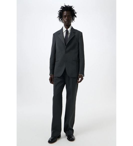 UNCONSTRUCTED CEREMONY BLAZER SHARK PINSTRIPE HERRINGBONE