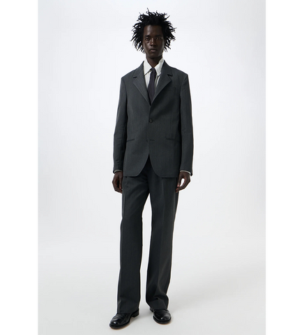 UNCONSTRUCTED CEREMONY BLAZER SHARK PINSTRIPE HERRINGBONE