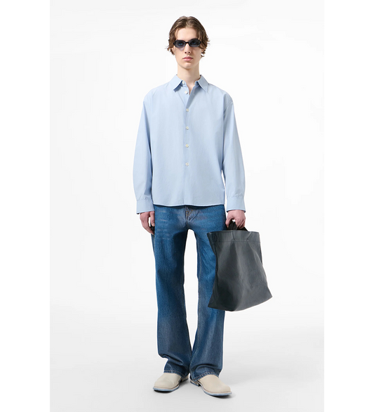 BEYOND SHIRT POWDER BLUE LIQUID POPLIN