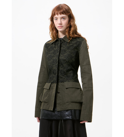 SPLIT JACKET ANTIQUE MUDD COATED SATEEN