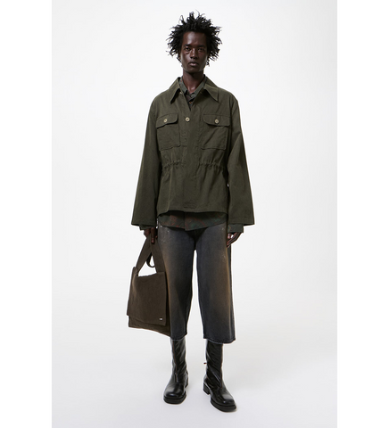 UNITY JACKET ANTIQUE MUDD COATED SATEEN