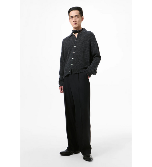 EVENING POLO CHARCOAL MELANGE FUZZY ALPACA