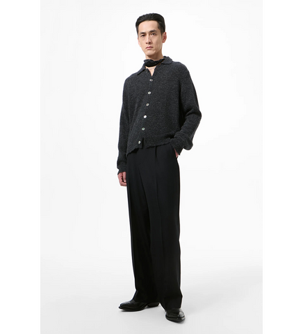 EVENING POLO CHARCOAL MELANGE FUZZY ALPACA