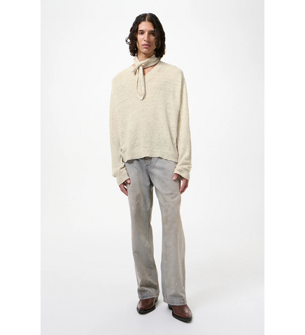RUE V-NECK SOFT ECRU CYCLONE LINEN