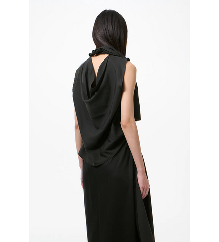 VIRTUOUS TOP STILL BLACK CALM CUPRO COTTON