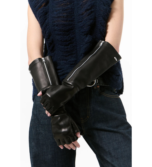 ZIPPED DINING GLOVE BLACK NAPPA
