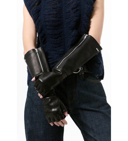 ZIPPED DINING GLOVE BLACK NAPPA
