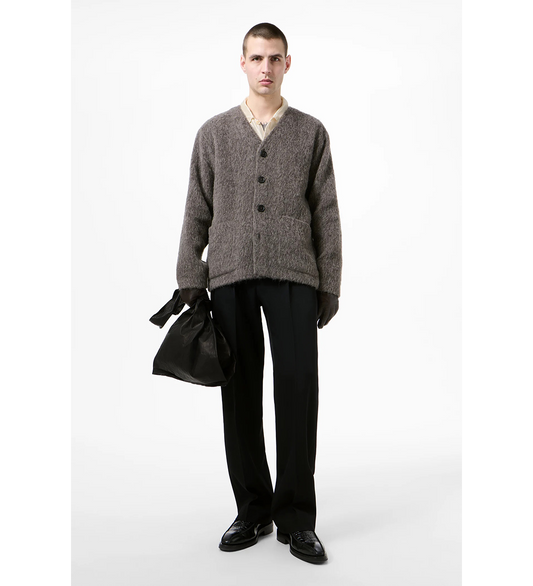 CARDIGAN MOLE GREY HAIRY WOOL