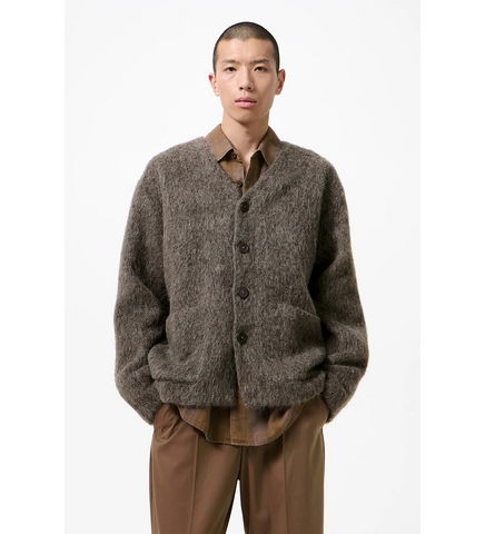 CARDIGAN MOLE GREY HAIRY WOOL