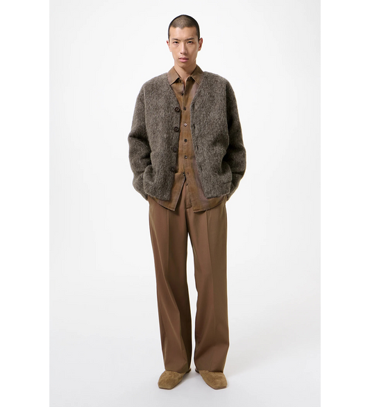 CARDIGAN MOLE GREY HAIRY WOOL