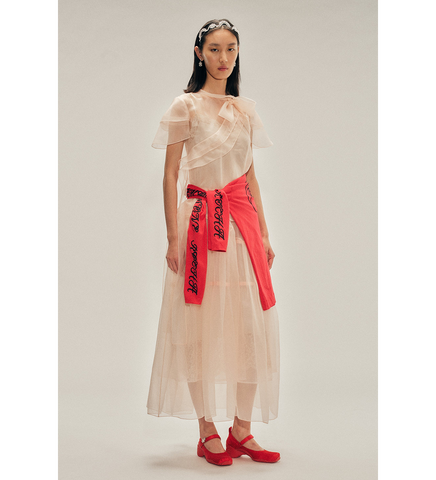 DIM SUM LOGO PRINT LONG SLEEVE T-SHIRT RED/BLACK