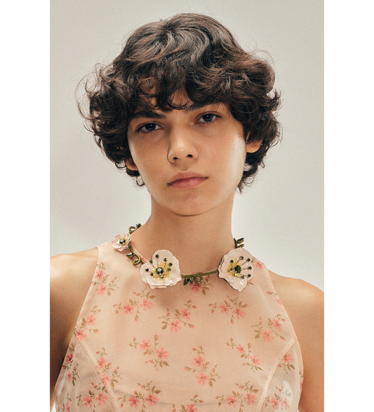 TURBO BLOOMING POPPY NECKLACE PINK/GREEN