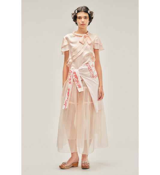 PILLOWCASE LOGO PRINT LONG SLEEVE T-SHIRT PINK/RED