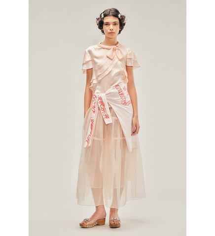 PILLOWCASE LOGO PRINT LONG SLEEVE T-SHIRT PINK/RED