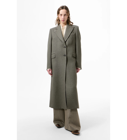 MANTA COAT NIGHT PINE FISHBONE BOUND WOOL