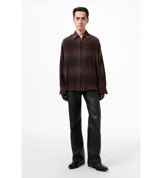 ABOVE SHIRT CORDIAL DUSK CHECK GRAIN WEAVE