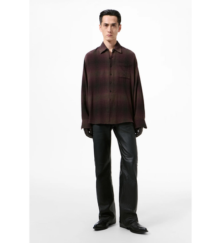 ABOVE SHIRT CORDIAL DUSK CHECK GRAIN WEAVE