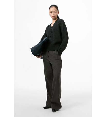 COUNTRY HENLEY CHARCOAL DRY MERINO WOOL
