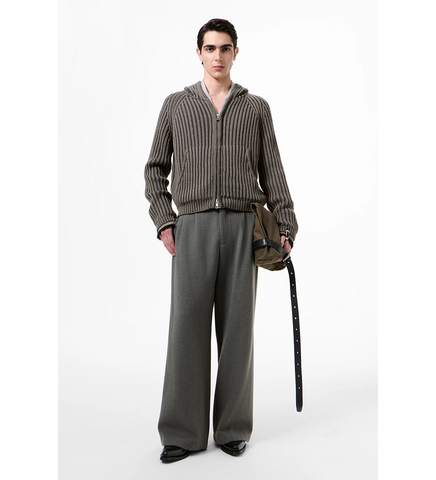 LEVEL HOOD SAGE STRIPE DRY MERINO WOOL