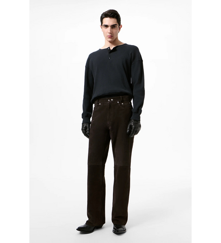 CARLSON CUT COLD BROWN SOAKED SUEDE