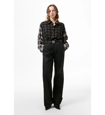HIP TROUSER LACQUER BLACK MIRROR TENCEL